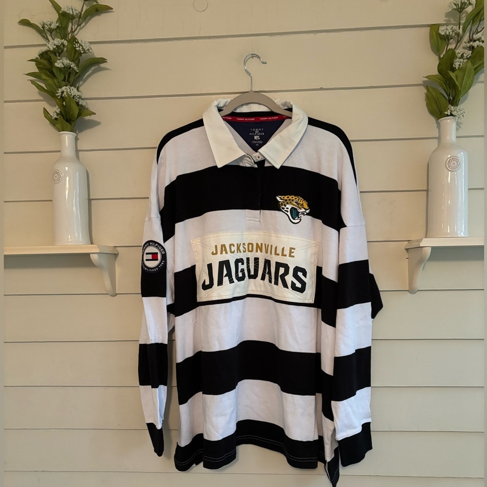 Jacksonville Jaguars NFL x Tommy Hilfiger Women’s Rugby Shirt Plus Size …
